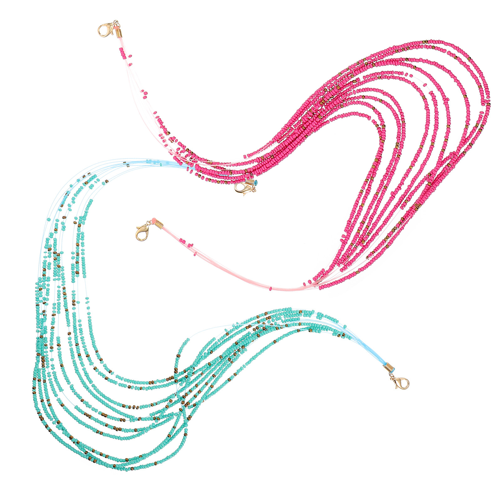 2Pcs Colorful Beaded Bohemia S - огляд і ціна Mask Chain Holder